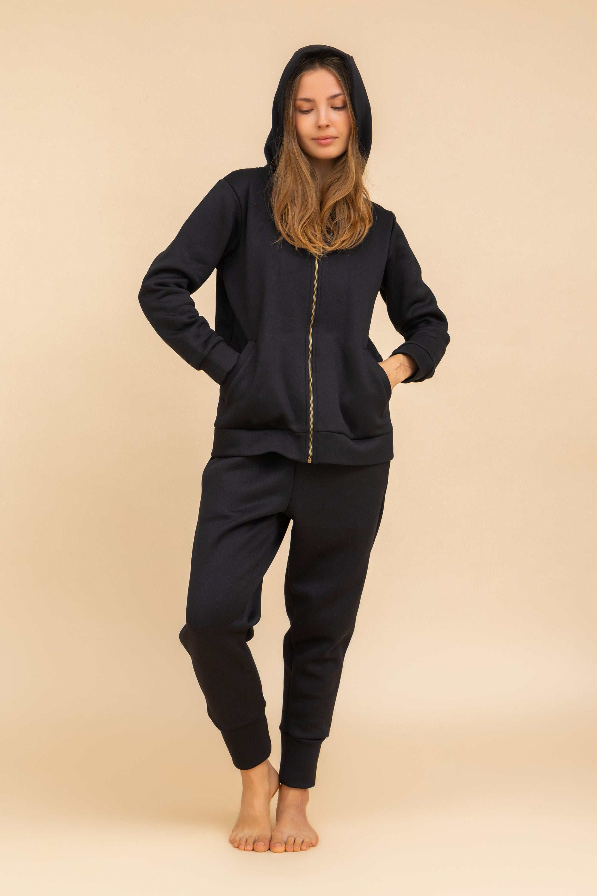 Plain Training Suit with Hoodie