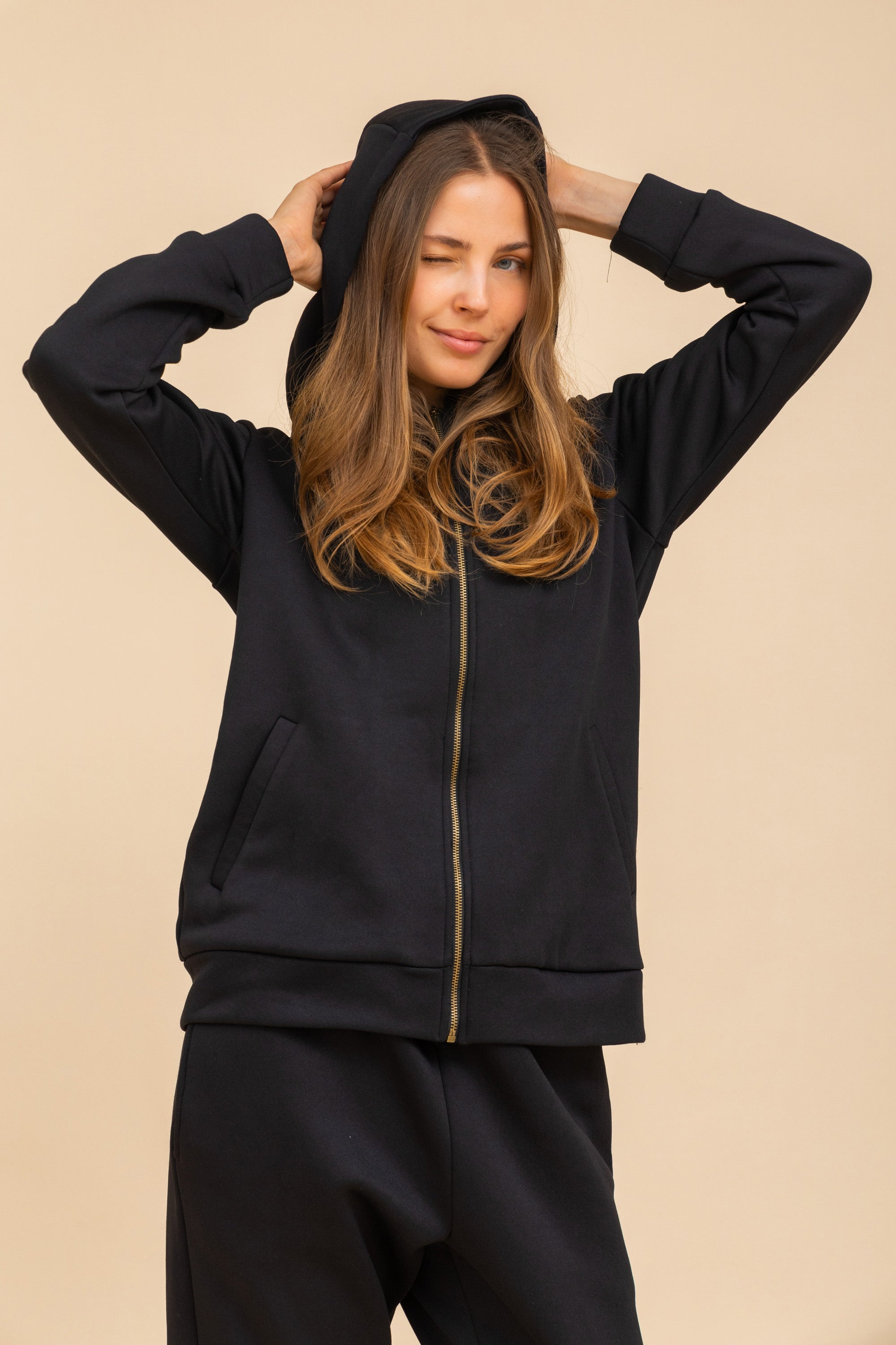 Plain Training Suit with Hoodie