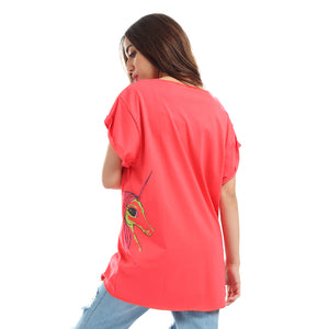 Sport wide t shirt with unicorn print